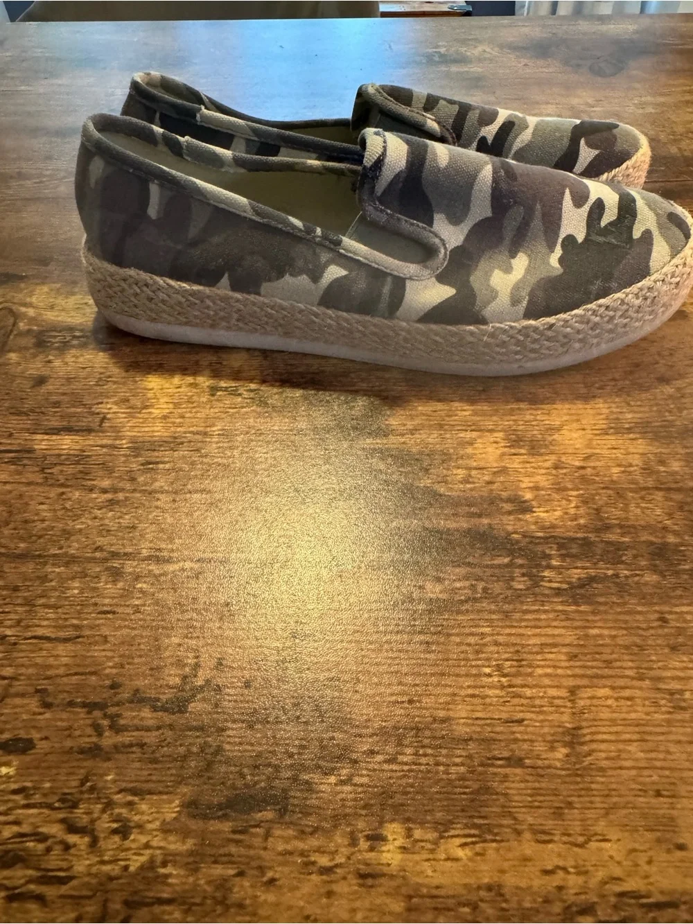 Esprit Women's Camouflage Slip-On Espadrilles - Olive and Tan